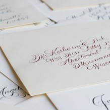 IMG_0188_1 Colored inks used are used to calligraph envelopes for less formal events -- black ink should be used for formal affairs
