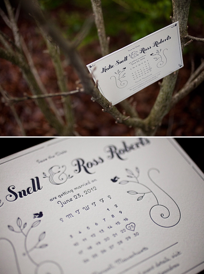 letterpress calendar save the dates