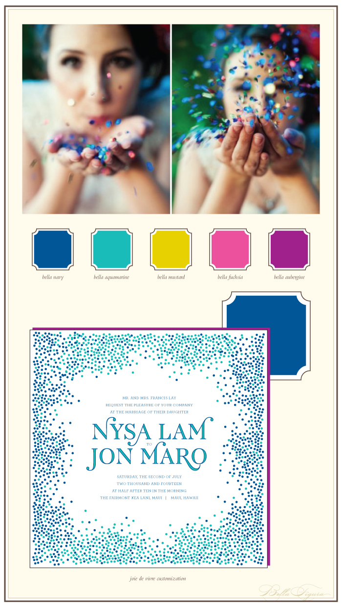 colorful letterpress wedding invitations