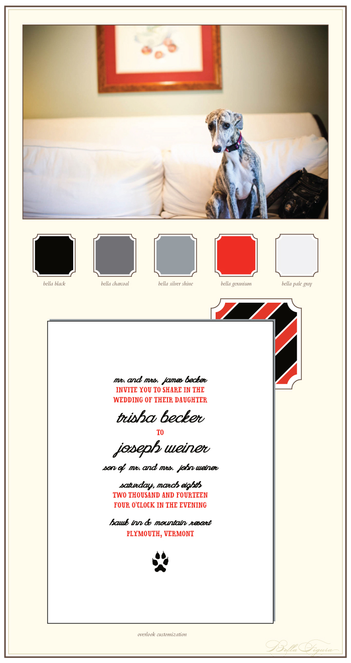 letterpress wedding invitations for a pet lover