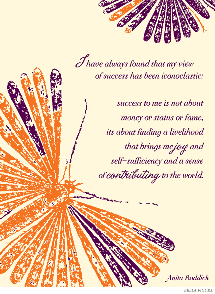 sw-quote3 An inspirational quote from Anita Roddick, designed by Bella Figura, based on the Flit design