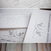 B_Harp_Pewter-PGray elegant letterpress wedding invitations
