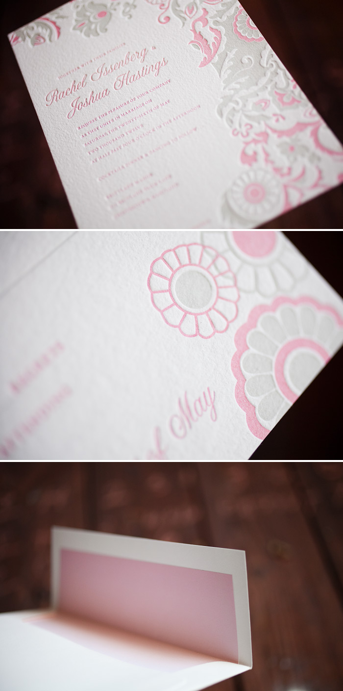 vintage letterpress wedding invitations