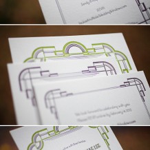 art deco modern letterpress wedding invitations