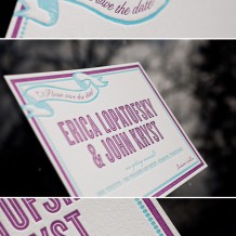 B_Pop-Country-Surf colorful letterpress save the dates