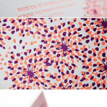 colorful neon letterpress wedding invitations