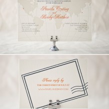 A beautiful 3-color letterpress customization of the Bella Figura Classic Destination design!