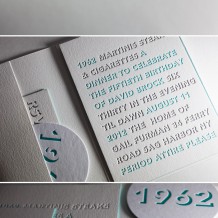 This is a customization of Bella Figura's Bennet Simple design featuring letterpress and foil stamping.