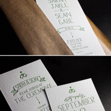 This is a customization of Bella Figura's Dash design that is letterpressed in garden ink.