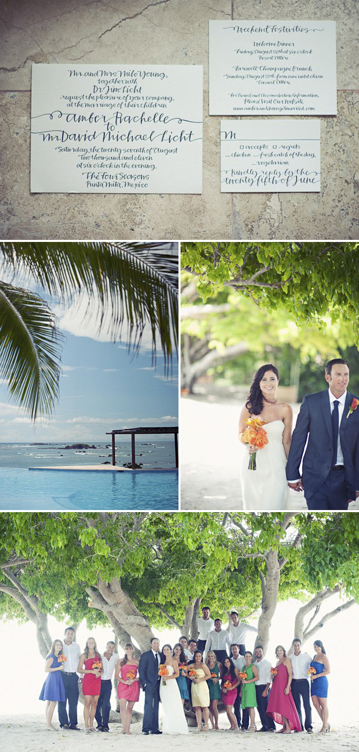 Our String Calligraphy design was the perfect letterpress wedding invitation for this destination wedding