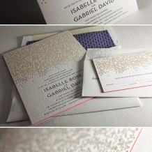 This letterpress and foil customization of our Joie de Vivre design shines.