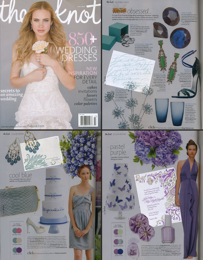 The Knot featured several Bella Figura invitations in their latest issue