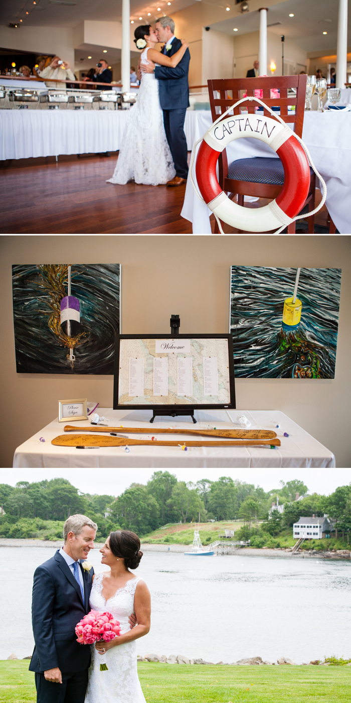 Nautical wedding in York Harbor, Maine This Bella Figura wedding took place at the Dockside Restaurant & Guest Quarters in Maine