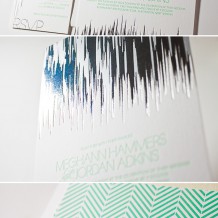 This customization of the Fugue design features 2 color foil stamping and 1 color letterpress.