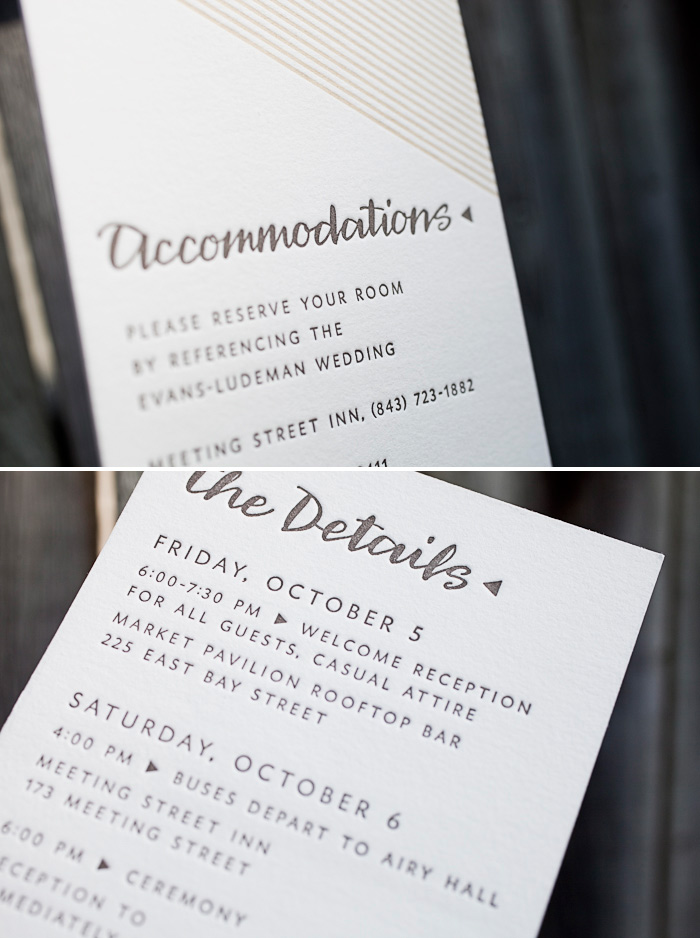 Double-sided letterpress modern insert cards are trendy and cost effective. Our Popular Quilt design looks lovely in a modern customization.