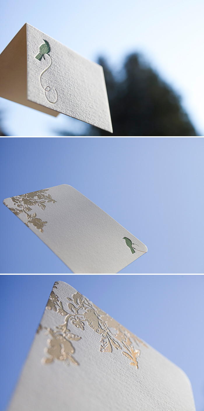 Vendage by Kamal is customized in vine letterpress and gold matte foil.