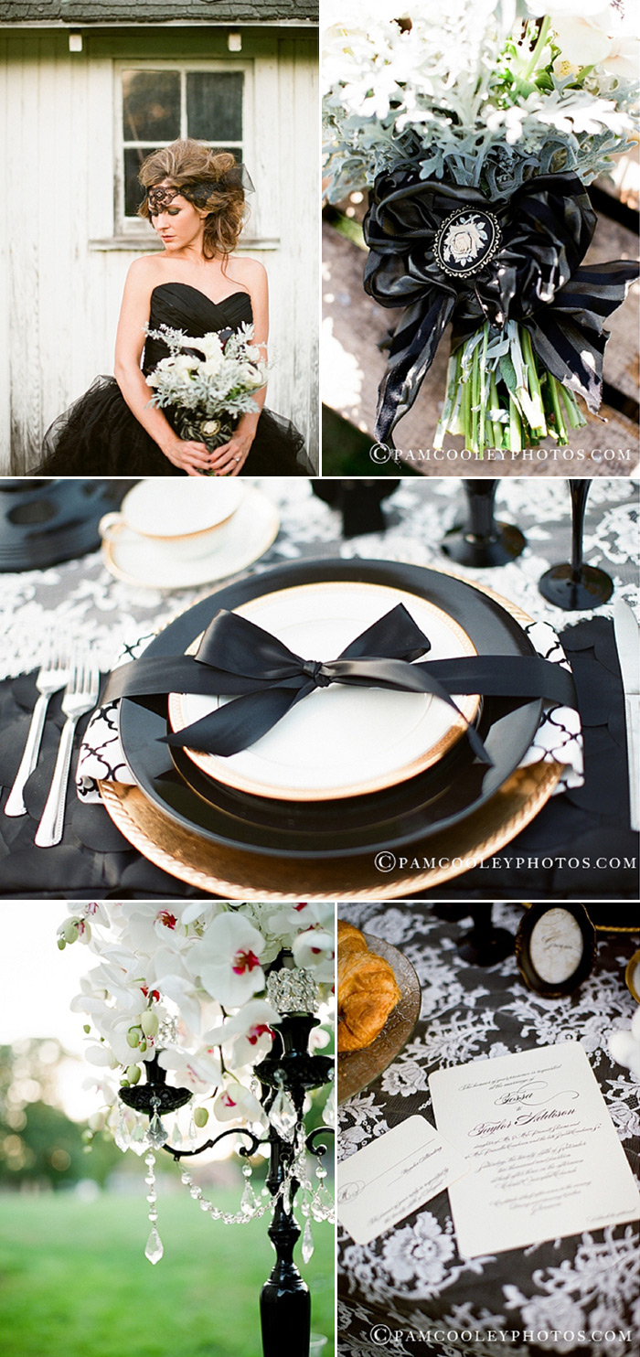The traditional black and white wedding gets a modern twist and our Carlyle design is so fitting.