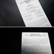 Double-sided letterpress wedding programs are the perfect choice your wedding day!