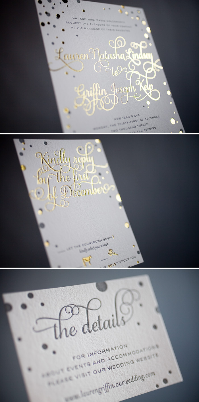 Custom foil stamped wedding invitations with pizazz Custom foil stamping creates gorgeous invitations
