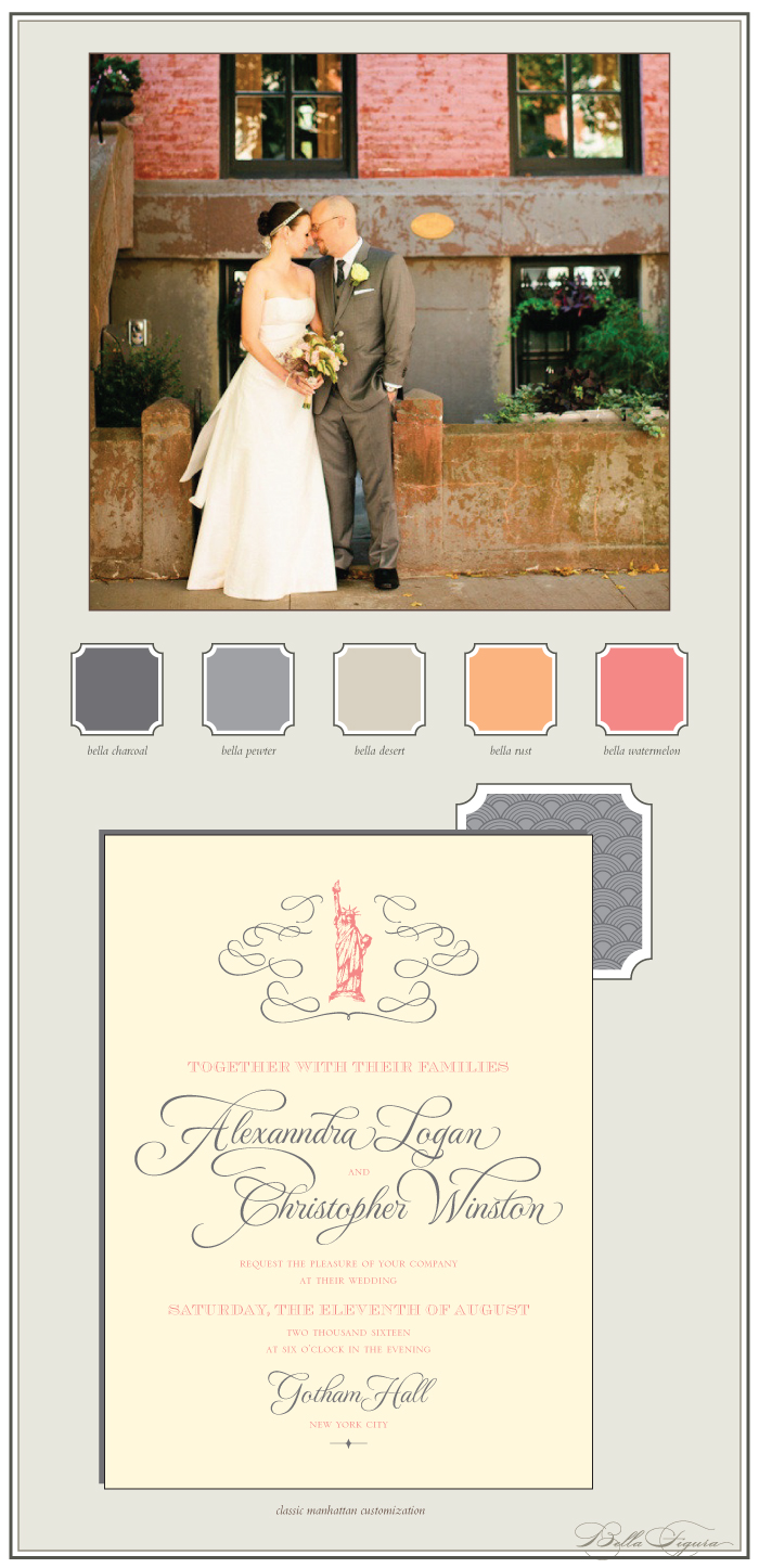 letterpress wedding invitations perfectly designed for a NYC bride