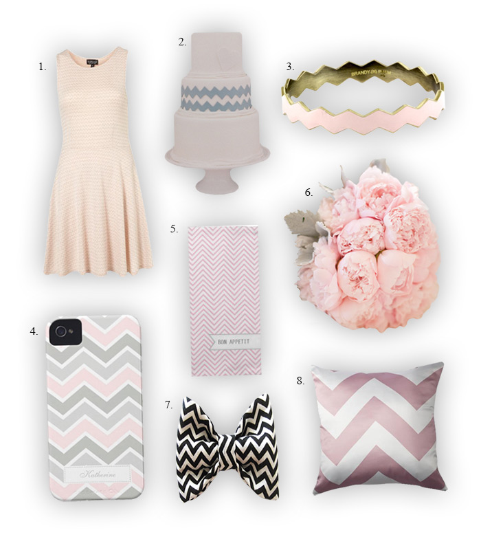 A few fun ways to bring chevron into your wedding day!