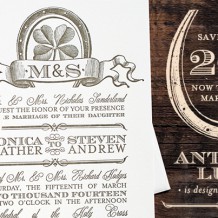 Antique Luck is Bella Figura's March design of the month! This letterpress wedding invitation is on sale for up to 20% off through March 31, 2013.