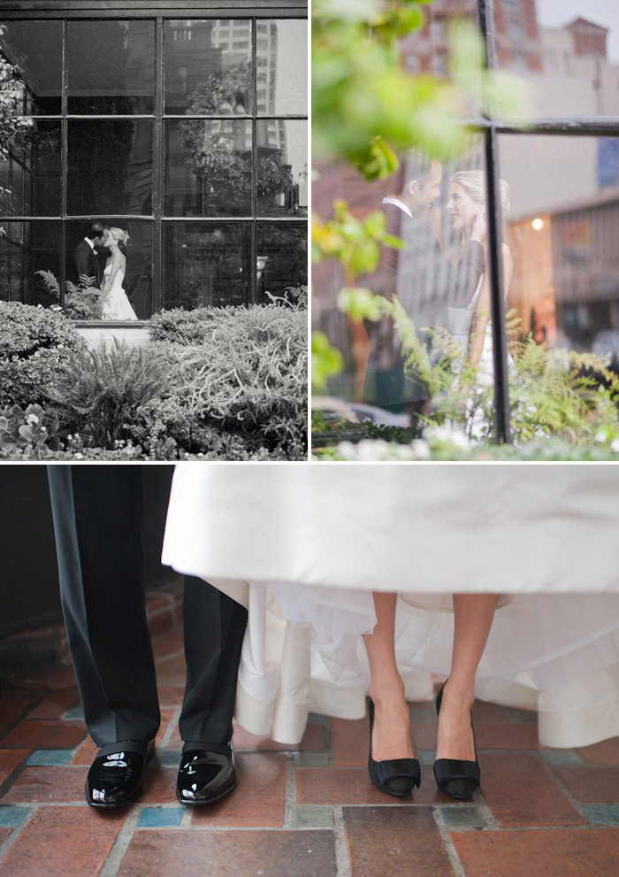 Black and white glamorous real wedding
