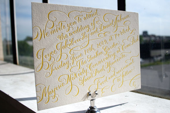 New Calligraphy letterpress wedding invitations - Bella Figura
