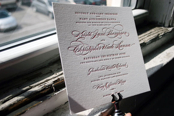 Deveril Letterpress Wedding Invitation