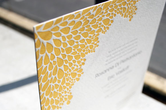 Dewdrop Letterpress Wedding Invitation by Bella Figura
