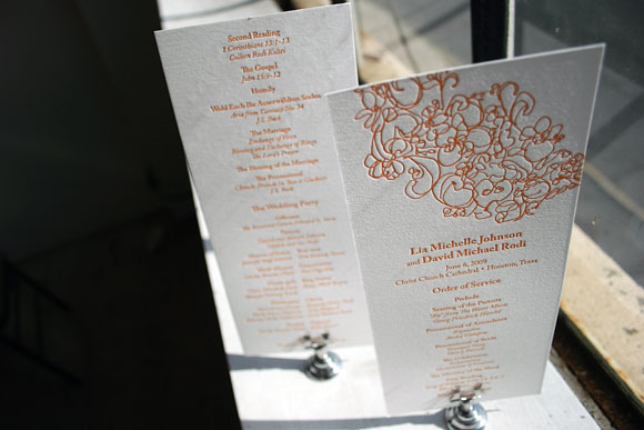 Letterpress Wedding Program