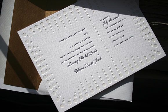 Champagne Letterpress Wedding Invitations