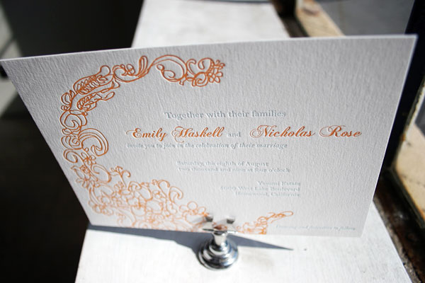 Letterpress Wedding Invitations by Bella Figura