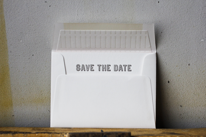 contemporary chic save the date card