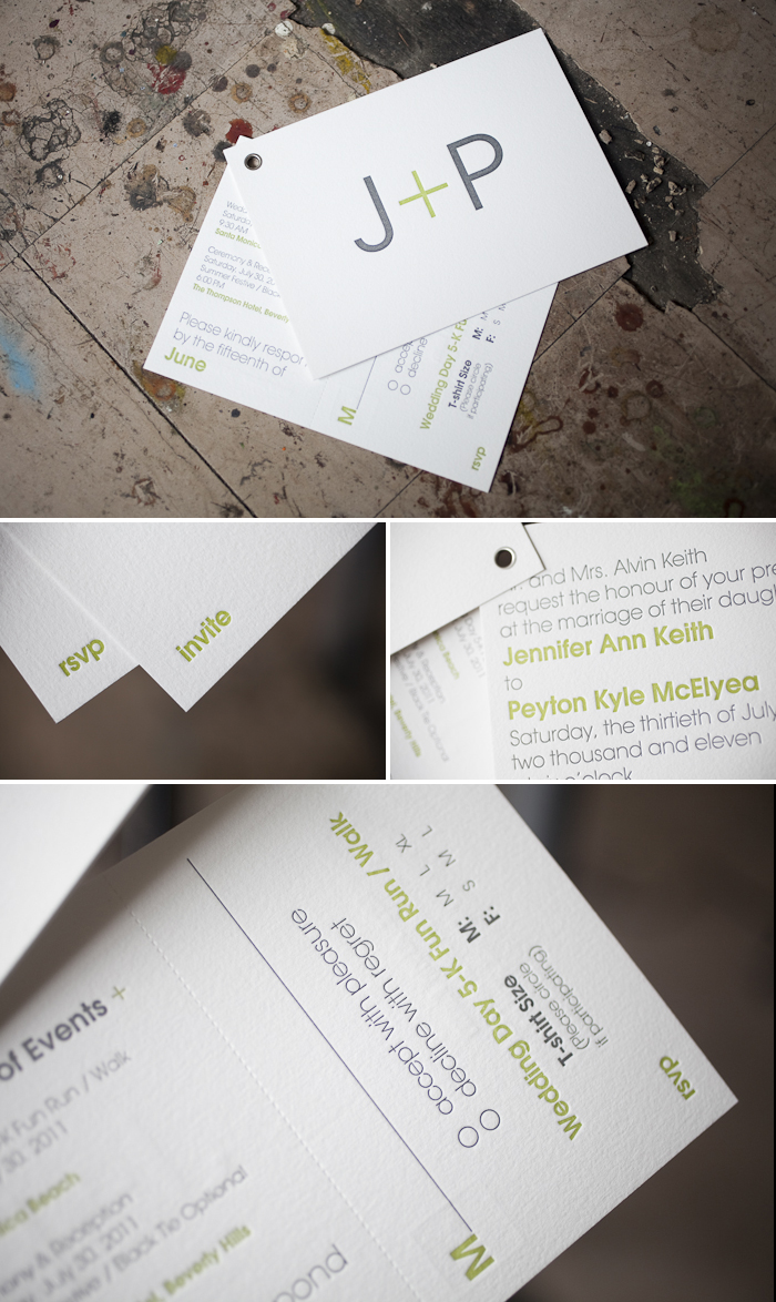 modern and slick letterpress invitation booklets