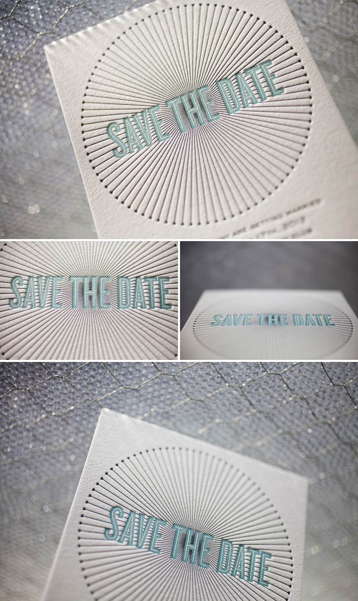 winter inspired letterpress save the dates