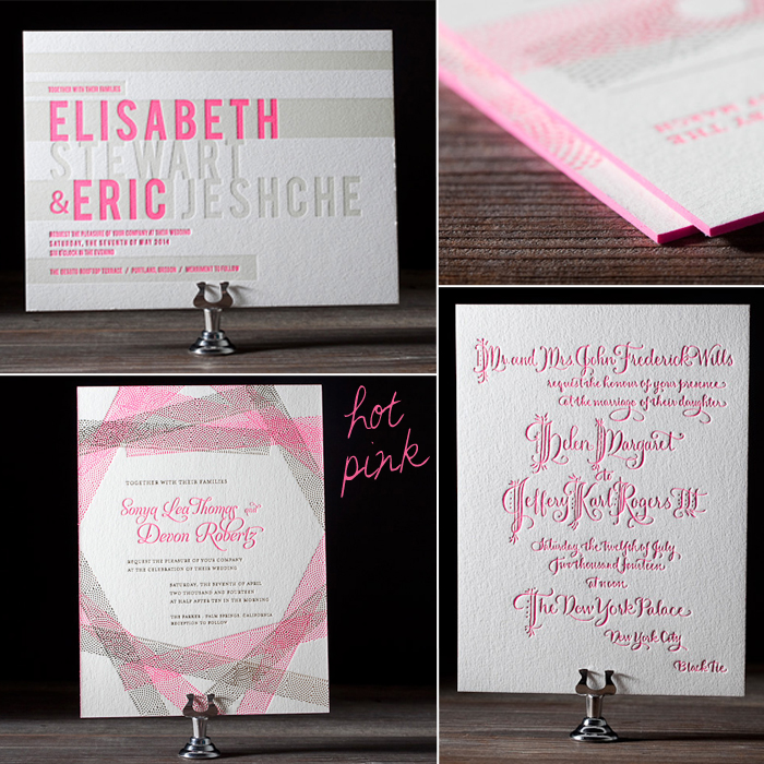 Hot pink neon ink is a new letterpress ink offering from Bella Figura for 2012 