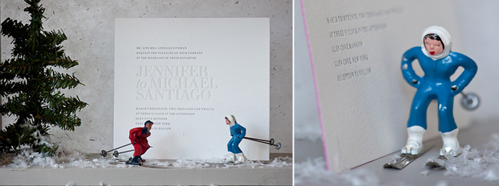 A popular and modern text-based letterpress invitation by Bella Figura 