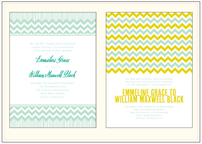 A before and after look at Classic Chevron, one of Bella Figura's new designs for 2012