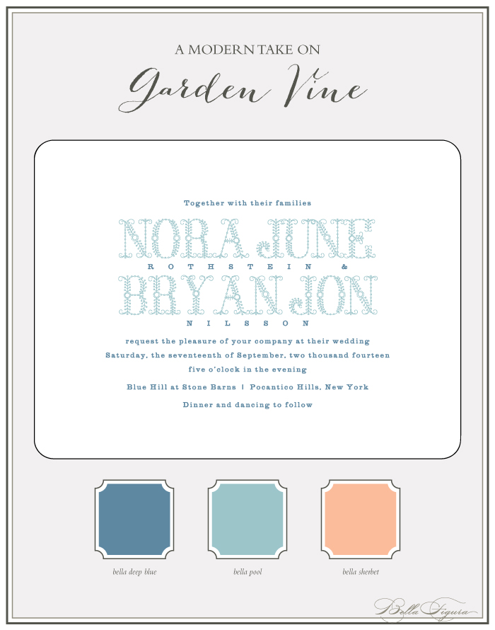 Bella Figura's Garden Vine invitation suite is on sale for up to 20% off during the month of June