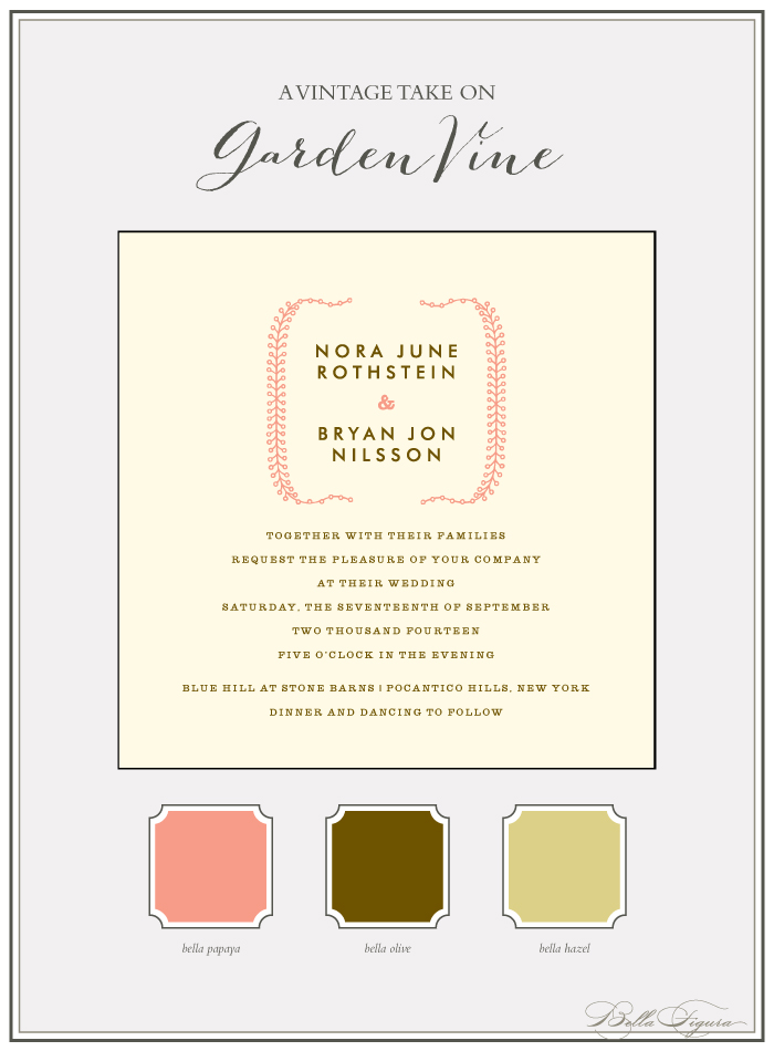 Letterpress wedding invitations by Bella Figura are on sale now through June 30, 2013 