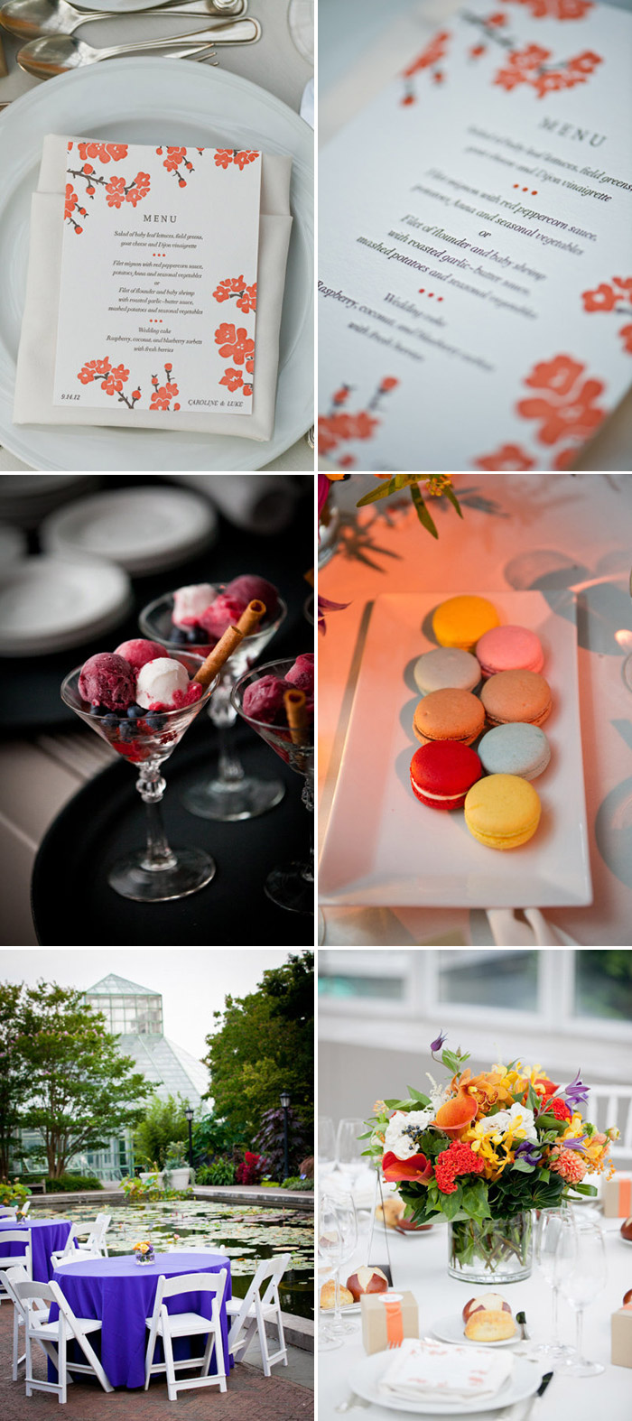 Bella Figura's Mimosa letterpress menus pair perfectly with the autumn wedding