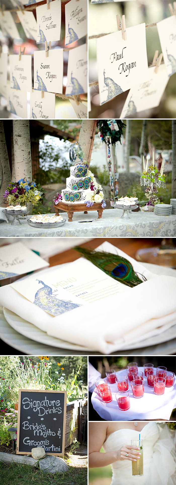 A Vintage Garden Party Wedding with letterpress peacock stationery