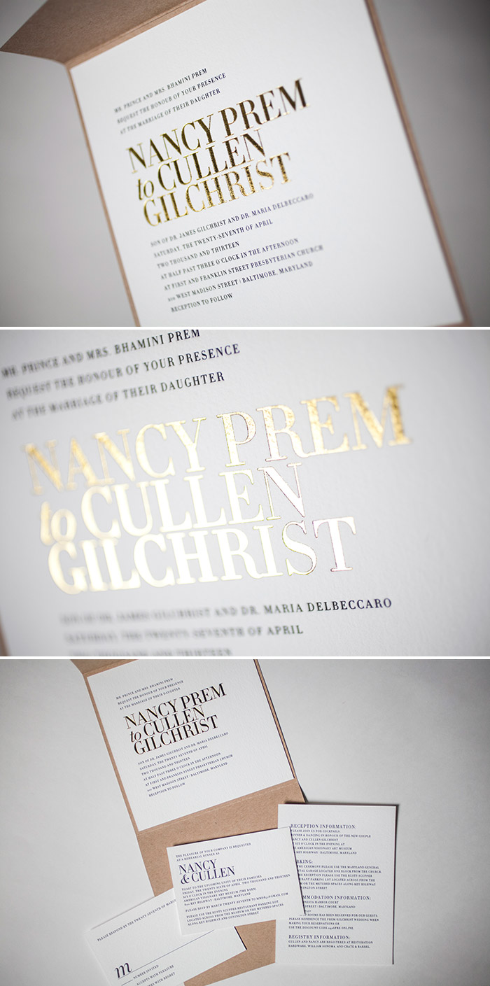 Modern Irving wedding invitations by Bella Figura